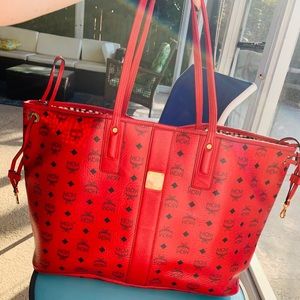 MCM Red Liz Tote